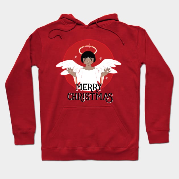 Merry Christmas Angel Hoodie by emma17